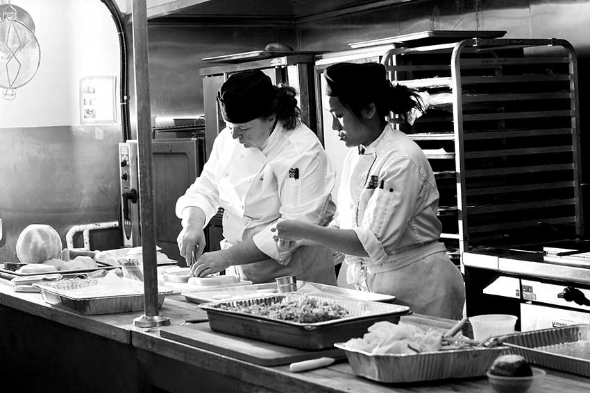Joan and Cynthia in Test Kitchen