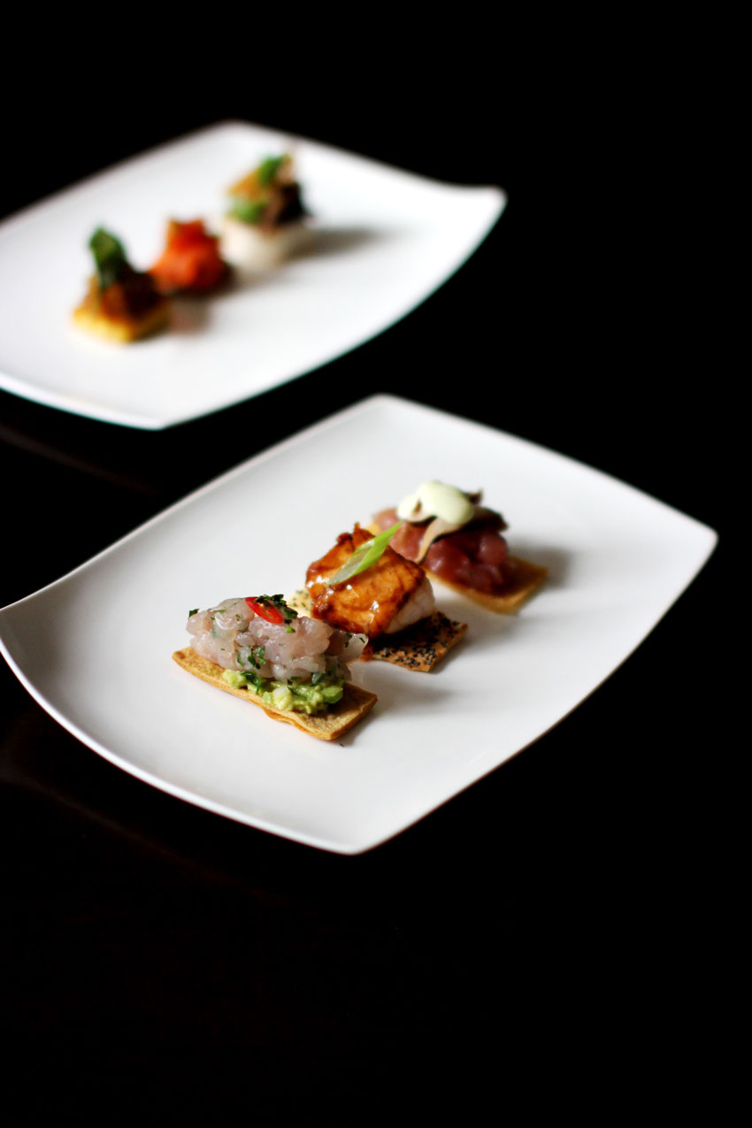 Seviche and Black Cod Canapes